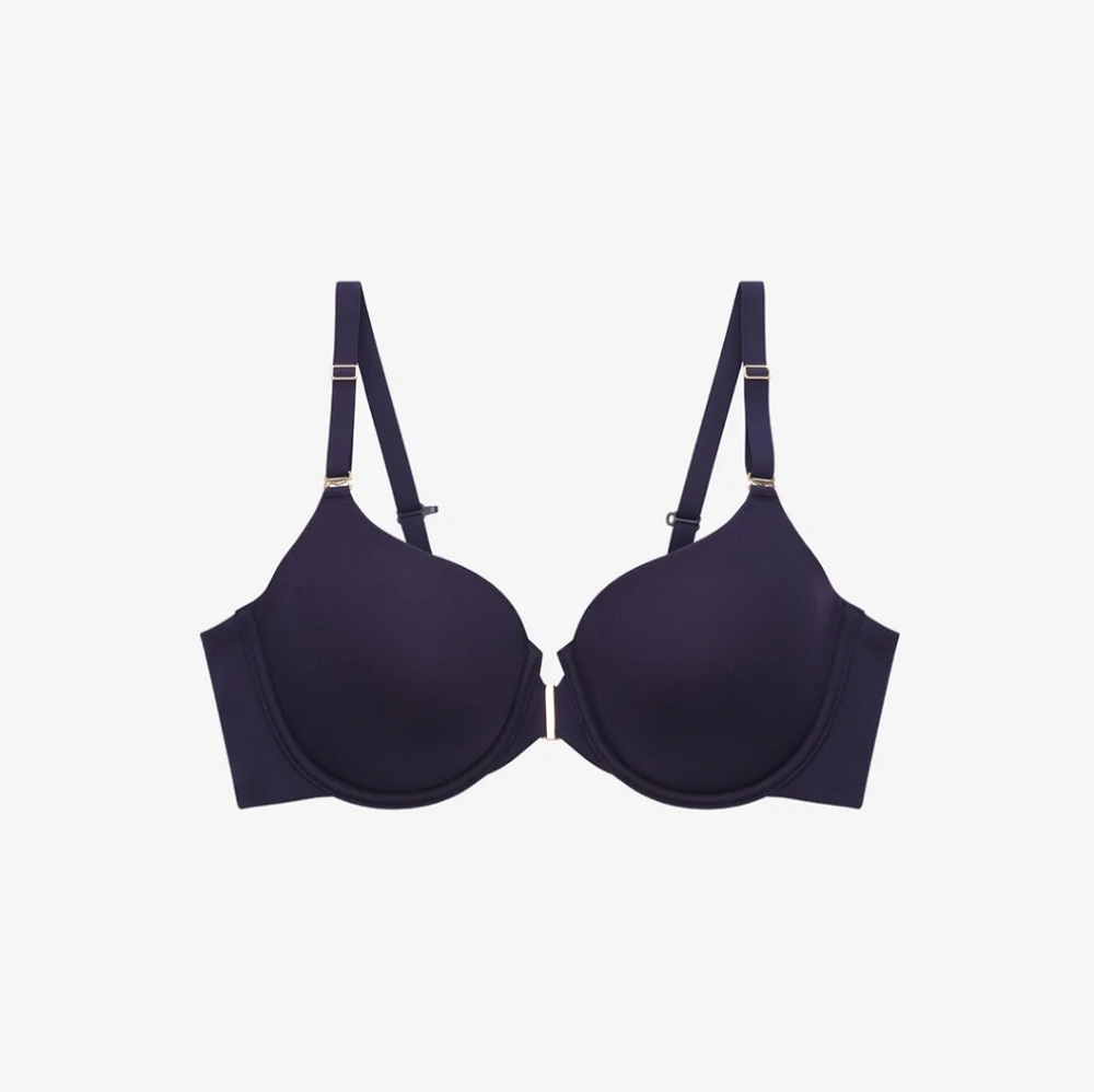 NWT ThirdLove Front Close Convertible T-shirt Bra, Navy blue, Size 36E
